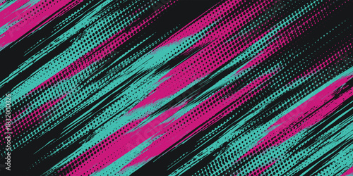 Car sticker wrap banner abstract sporty lines pink blue greenish grunge color combination brush storm thunder modern pattern racing motorsport.