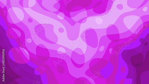 Abstract pink background with waves and bubbles. Vector illustration.