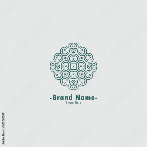 Elegant Outline Ornate Decorative Mandala Design Element Graphic Shape