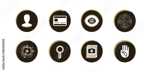 Collection of  oval icons representing security and identity verification methods