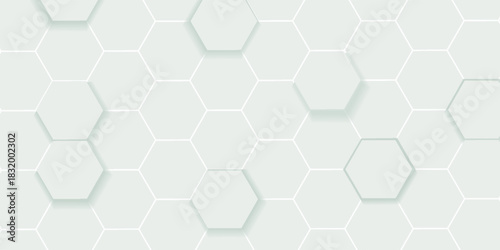 Abstract. Embossed Hexagon , honeycomb white Background ,light and shadow ,Vector Eps 10