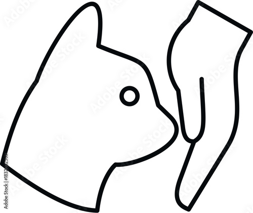 Hand stroking a cats head, representing care and animal welfare concept