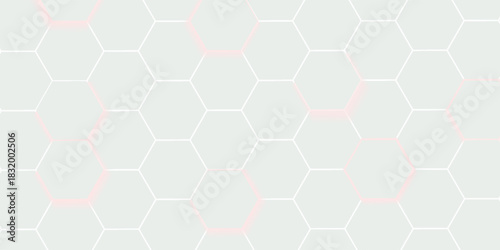 Abstract. Embossed Hexagon , honeycomb white Background ,light and shadow ,Vector illustration
