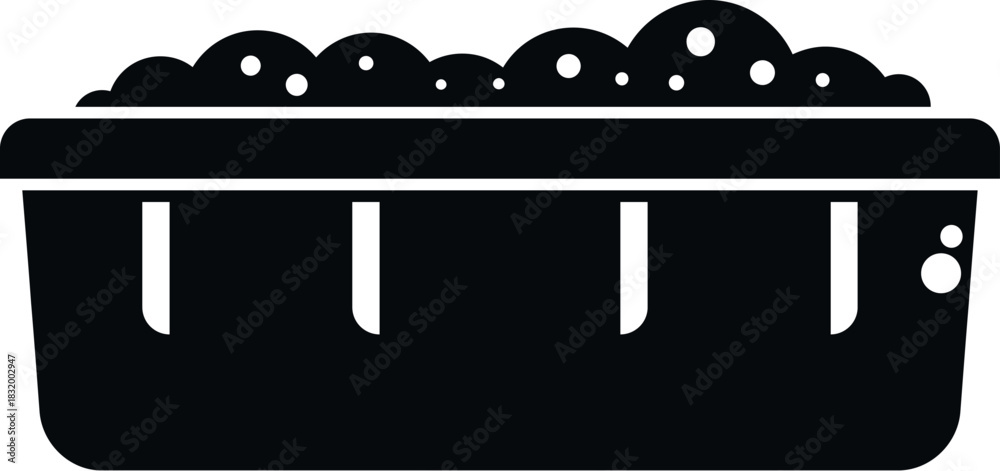 Obraz premium Crate full of grapes, an agriculture harvest in a flat design style