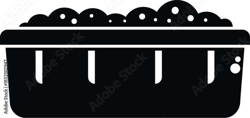 Crate full of grapes, an agriculture harvest in a flat design style