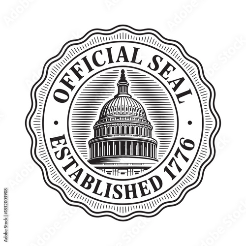 Official seal of the united states capitol building established 1776