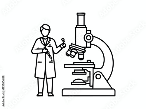 Scientist Examining Sample Under Microscope
