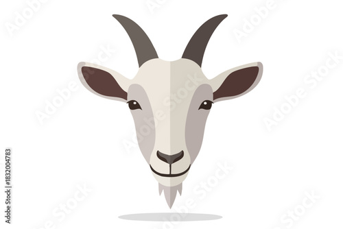 Cartoon Goat Head Illustration