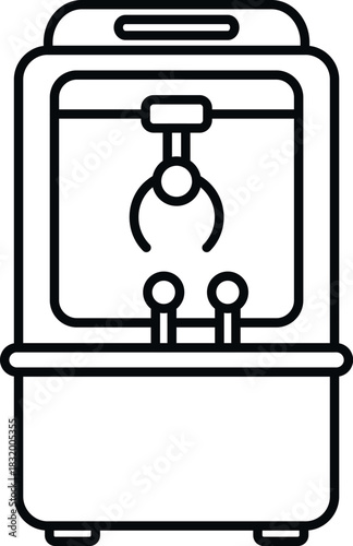 Claw machine icon representing entertainment, fun, and toy prize winning
