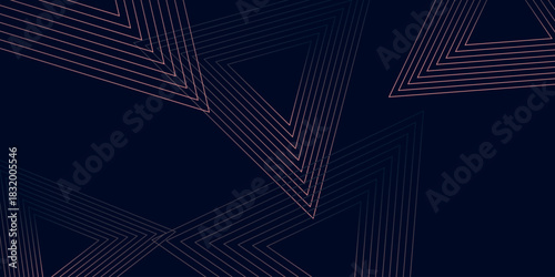 Dark background with glowing abstract triangle geometric lines decoration. Modern and futuristic background concept for covers, banners, brochures, certificates and websites. VOL. 2
