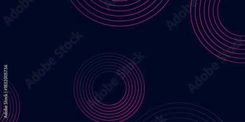 Dark background with glowing abstract circle geometric lines decoration. Modern and futuristic background concept for covers, banners, brochures, certificates and websites. EPS. 2