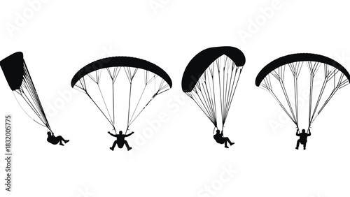 Paragliding silhouette extreme sport adventure outdoor activity