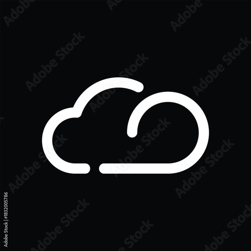 simple cloud technology logo design template