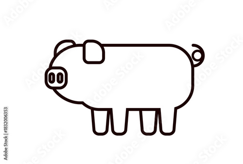 シンプルな豚のモノクロアイコン