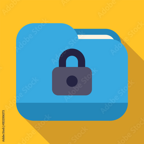 Secure digital folder with a lock representing data privacy and confidential information
