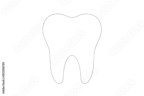Tooth outline design suitable for dental education or artistic projects highlighting oral health