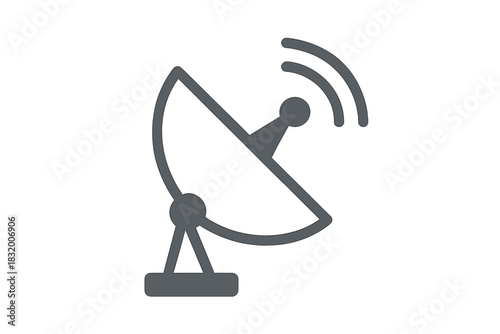 Satellite dish receiving signals at a communication facility for data transmission in a modern technology setting