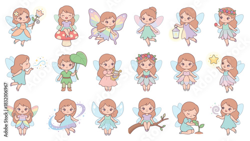 Canvas Print Fairy Vector Set for Kids
