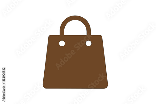 Brown shopping bag icon on a simple background representing retail and consumer activities