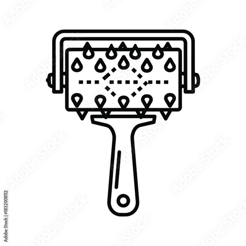 Derma Roller Microneedling Skincare Beauty Device Line Icon