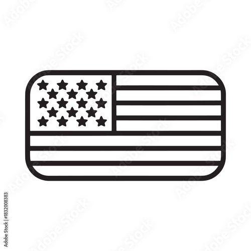 Simple outline of the united states flag