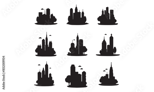 Hand-Drawn Cityscapes and Amusement Park Scenes