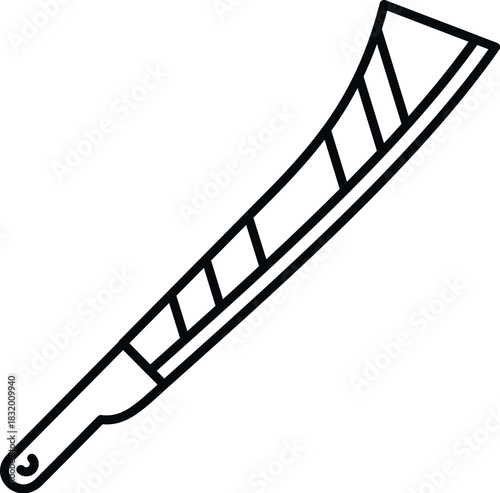 Machete line icon for farming, gardening, or jungle clearing