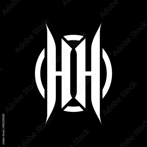 HH Monogram Logo on Black Background
