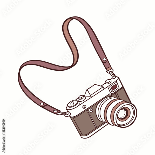 retro camera with a bag