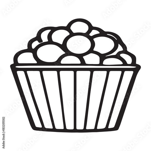 Sweet cupcake and cake illustration vector food icon....