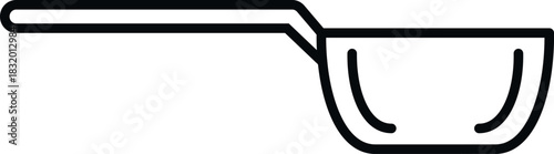 Saucepan with a long handle representing kitchen cookware item for cooking