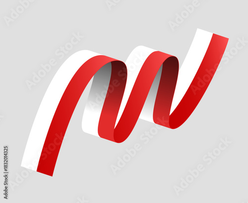 Polish National Symbol.  Poland Flag Realistic.