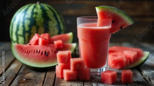 watermelon and water