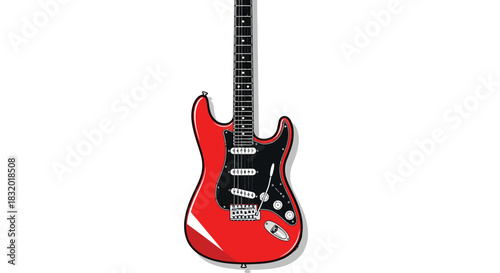Vibrant red electric guitar illustration ready for your rock and roll designs, perfect for music posters, album art, and band promotions!