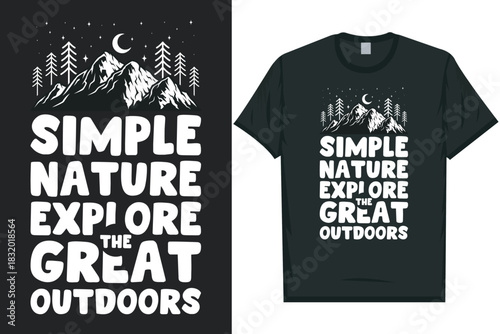 Mountain adventure vintage retro wildlife wilderness forest river pine trees wolf bear hill hiking lover campfire great outdoors wanderlust 
typography graphics tshirt design