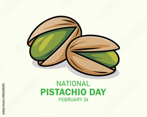 National Pistachio Day vector. Green pistachio nuts icon vector. Pistachios in shell and peeled illustration. February 26. Important day
