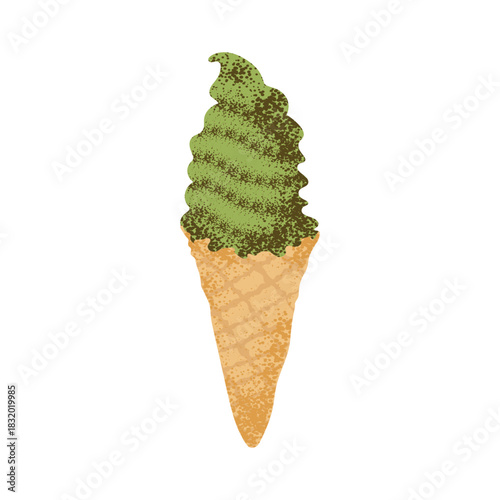 Japanese Matcha Green Tea Soft Serve Cone