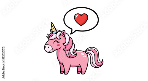 Enchanting unicorn with dream of love illustration creates a magical dreamy atmosphere