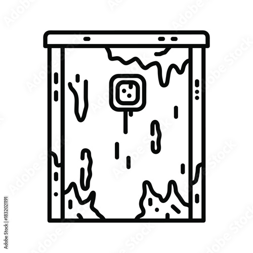 Line Art Beehive with Dripping Texture Icon