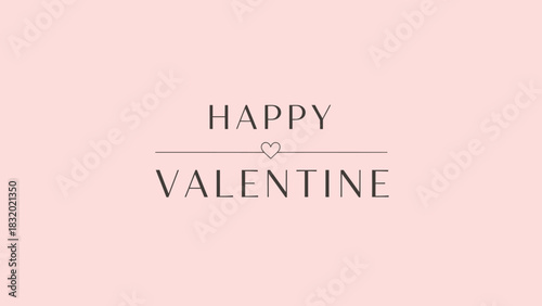 Elegant Valentine's Day greeting card with a pink background and simple text design.
