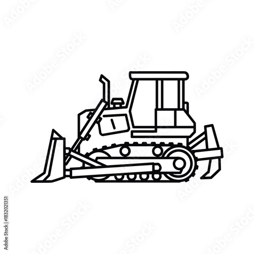 Bulldozer Outline Icon