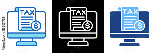 Digital Taxation triplestyle icon