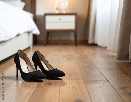 heels, bed, AI generated