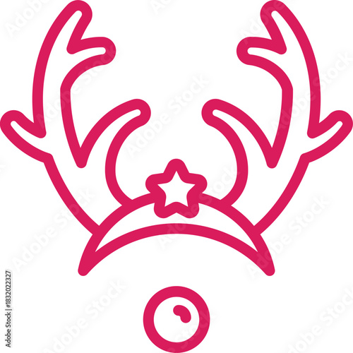reindeer hair band accessory clothing line icon