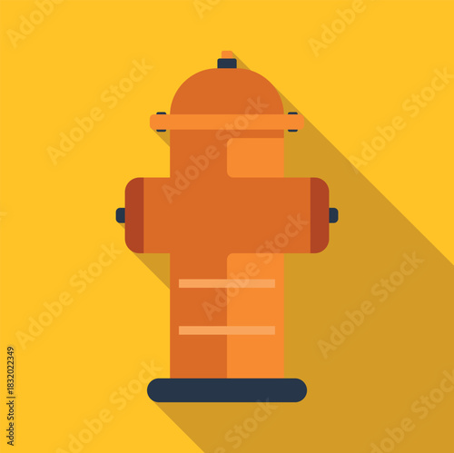 Orange fire hydrant illustration depicting emergency water supply and fire safety concept