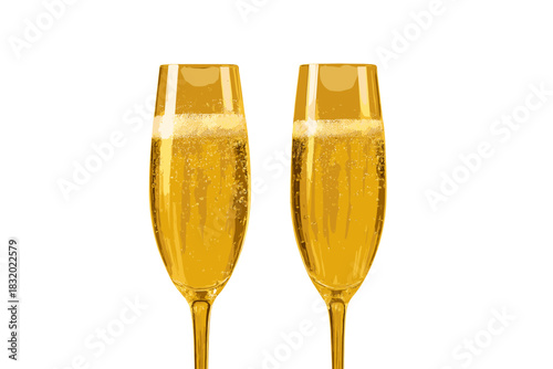 Celebrate special occasions with sparkling beverages in elegant glasses filled with golden bubbles