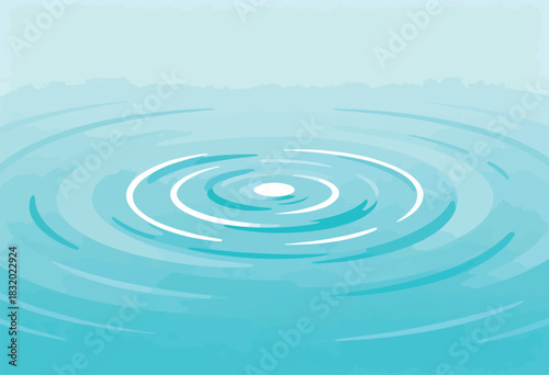 A watercolor-style image of water ripples radiating outwards in circles, light blue gradients