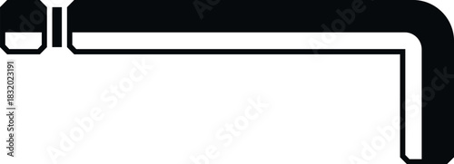 Allen key in isolated black and white icon design for maintenance work