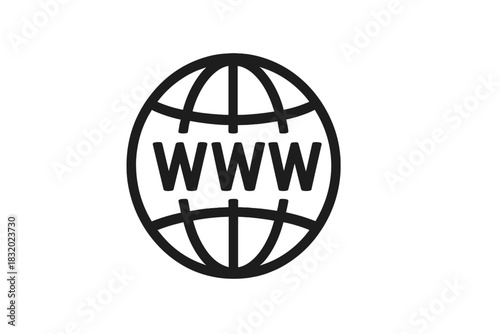 Simple globe icon representing the internet and web connectivity in a minimalistic design