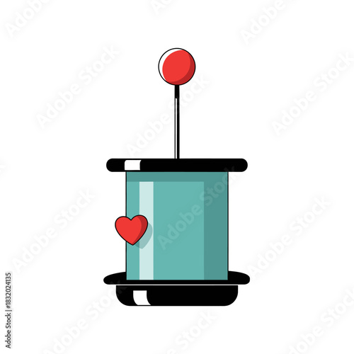 Whimsical love tower illustration with cheerful design elements and simple playful aesthetic